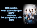 [BTS Imagine] BTS reaction when your ex text you a dirty message but your phone is with them