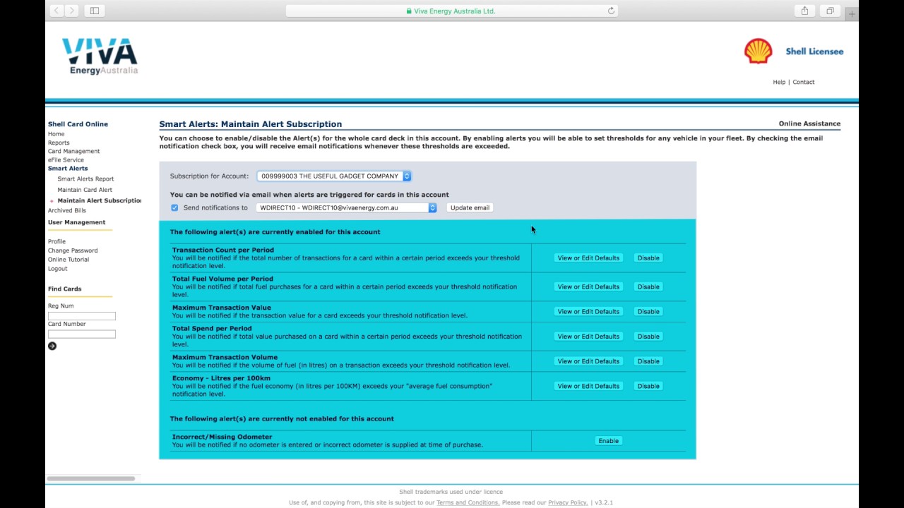 How to set up a smart alert email on multiple cards at once