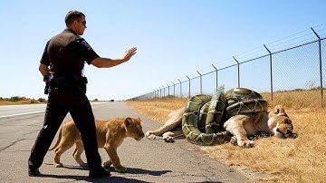 Brave Rescue Team Frees Mother Lioness from Giant Python’s Deadly Grip