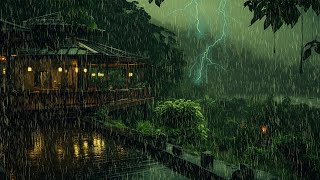 HEAVY RAIN on Tin Roof to Sleep  Rain Sounds for Sleeping - for Insomnia, Study, Relaxing