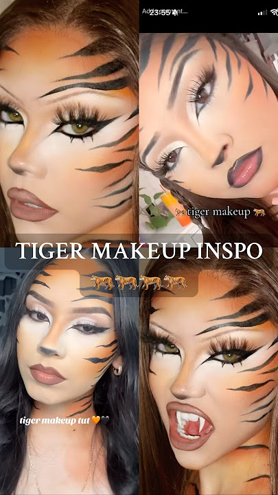 EASY TIGER MAKEUP TUTORIAL FOR HALLOWEEN 2024 🐅🖤✨ #halloweenmakeuplook #tigermakeup