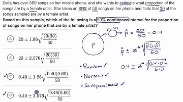 649. Ví dụ dựng và giải thích khoảng tin cậy p  | Xác suất và thống kê | Khan Academy