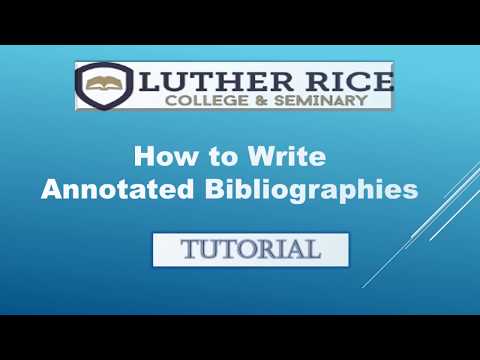 Vídeo: O que é uma definição de bibliografia anotada?