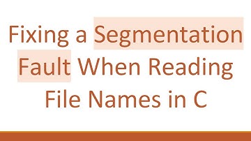 Fixing a Segmentation Fault When Reading File Names in C