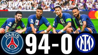 FIFA 23  MESSI, RONALDO, MBAPPE, NEYMAR, ALL STARS  PSG 940 INTER MILAN   UCL FINAL!