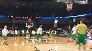 Oregon Ducks practice at Spokane Arena before NCAA Tournament