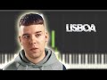 LISBOA - Quevedo | Instrumental Piano Tutorial / Partitura / Karaoke / MIDI