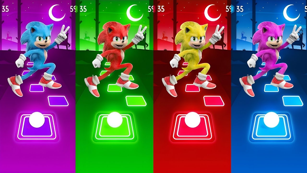 🔴 Sonic SUPER 😱OTHE HEDGEHOG 3 Tiles Hop 🎯 Cedm rush 🟢