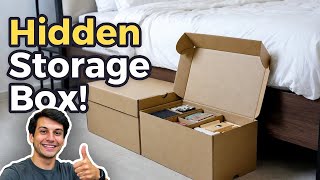 How to make underbed storage with cardboard box | DIY ideas
