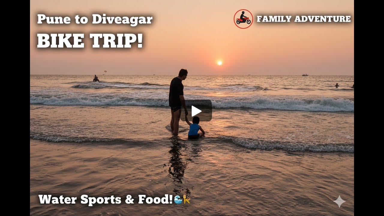 We Rode Bikes to the Beach! 🌊 Diveagar Family Adventure