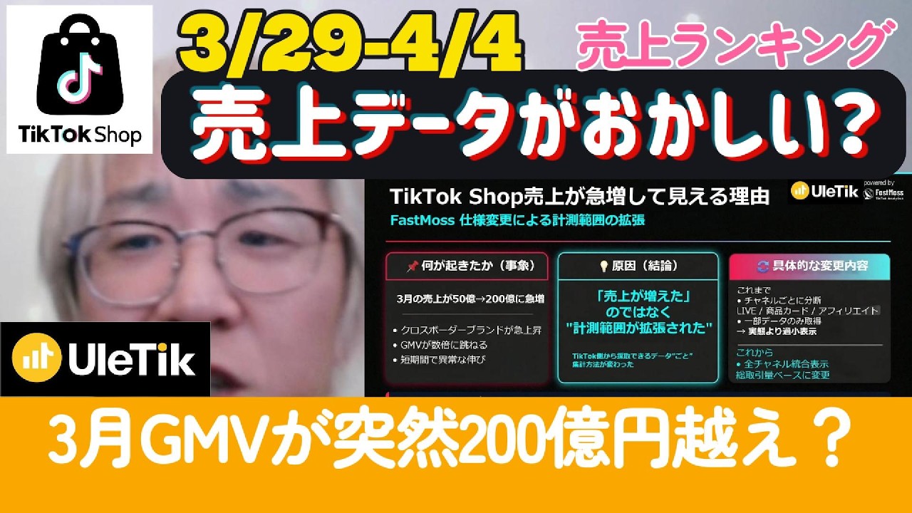 3月売上200億に見えるけど、本当に伸びてるのか？【売れTik3/29-4/4