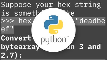 hexadecimal string to byte array in python
