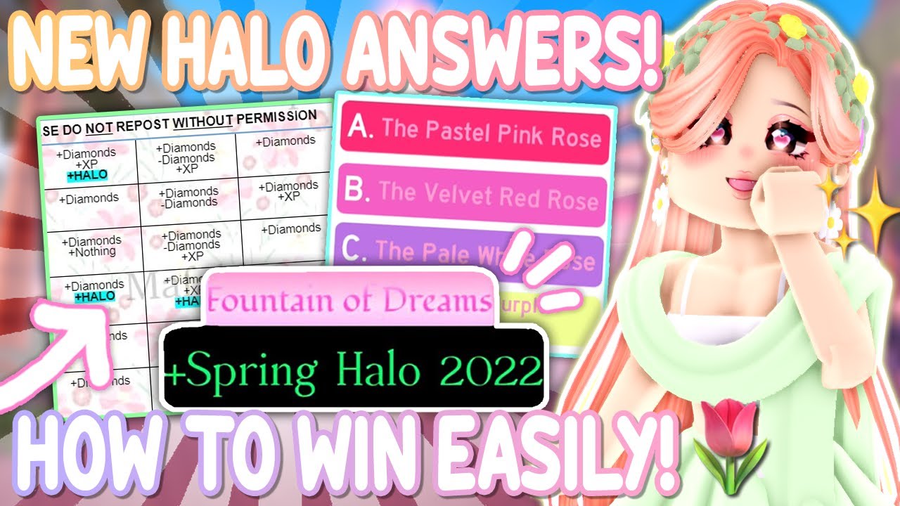 NEW SPRING HALO ANSWERS 2022 OUT! UPDATED - How to WIN THE HALO EASILY! 🌷Royale  High Tea & Updates 