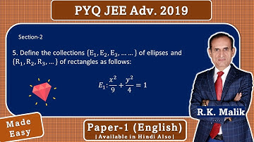 PYQ(E) Ellipse Q 5 JEE Adv 2019 Paper 1 Section 2