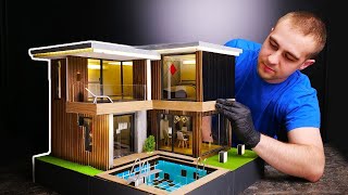 DIY MINIATUURHUIS VAN KLEINE BAKSTENEN EN CEMENT door 5 Minuten Knutselen