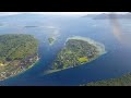 Flying over buka passage  sohano island on remote tropical island of bougainville papua new guinea