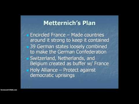 Video: Wat waren de 3 hoofdpunten van Metternichs plan voor Europa?