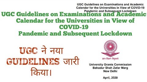 UGC guidelines published on examination and academic calendar for universities.