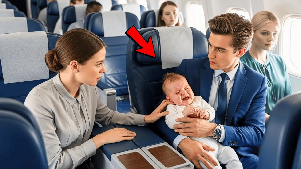 Бебето на овдовелия милионер плачеше в самолета… докато една срамежлива жена направи немислимото.