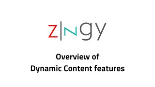 Zingy  - No-Code Dynamic Content Overview