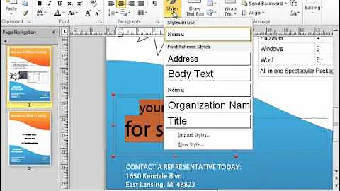 Publisher 2010 Tutorial Formatting Text Microsoft Training Lesson 4.1
