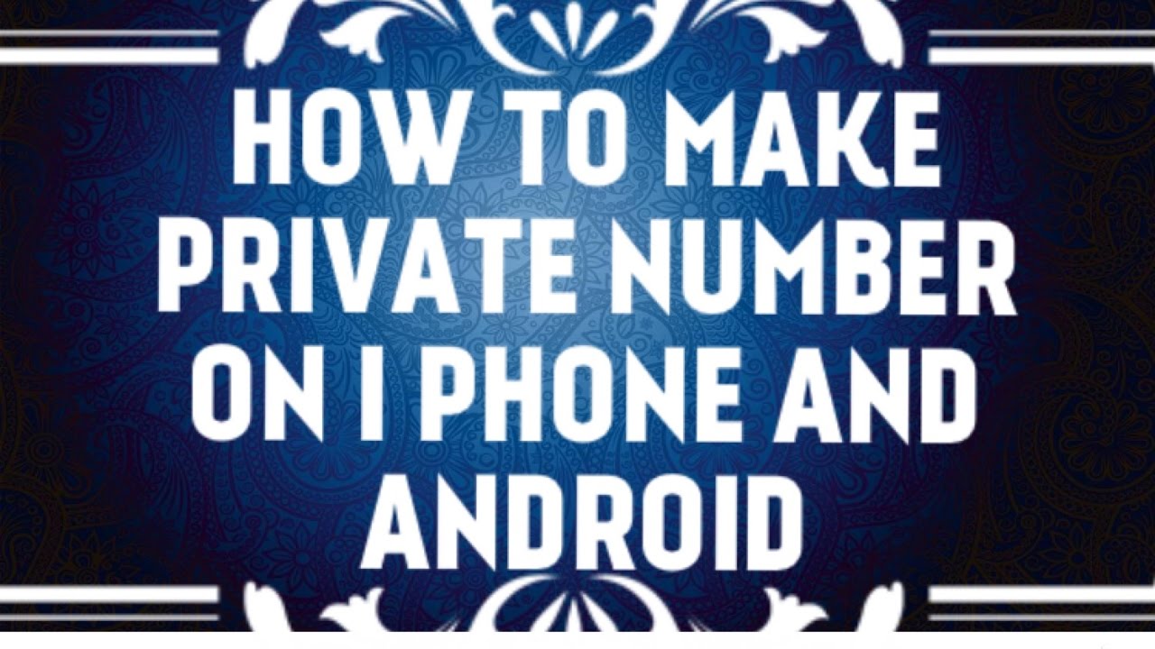 how to make private number on android