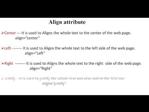 28. Align Attribute in HTML | Hindi