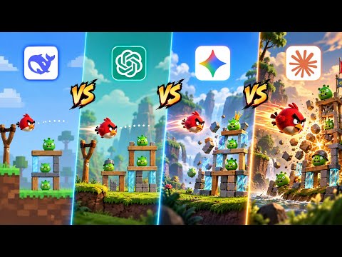 I Challenged 4 AI to Build Angry Bird Game 😱 Gemini vs Chatgpt vs DeepSeek vs Claude