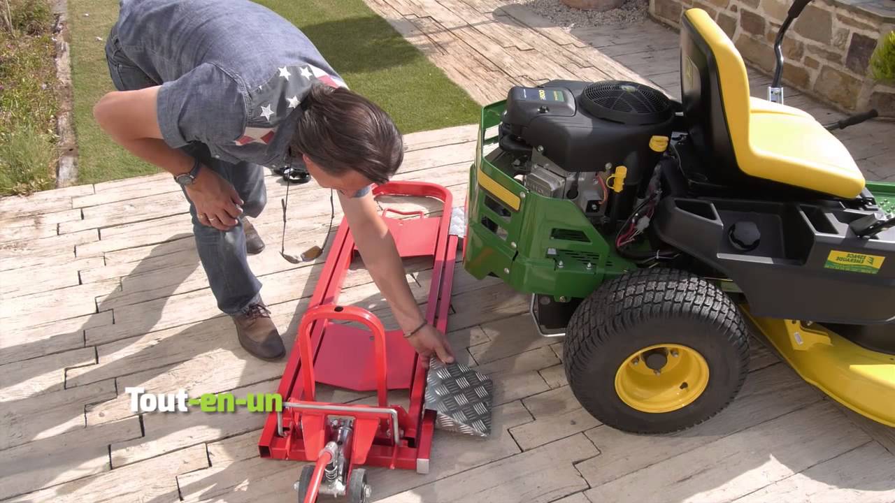 Lève tracteur tondeuse, avec vis de levage - sans effort, supporte 400kg