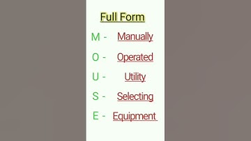 Full Form Of Mouse || Computer Knowledge