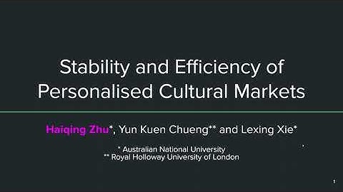 Stability and Efficiency of Personalised Cultural Markets - The Web Conference 2023