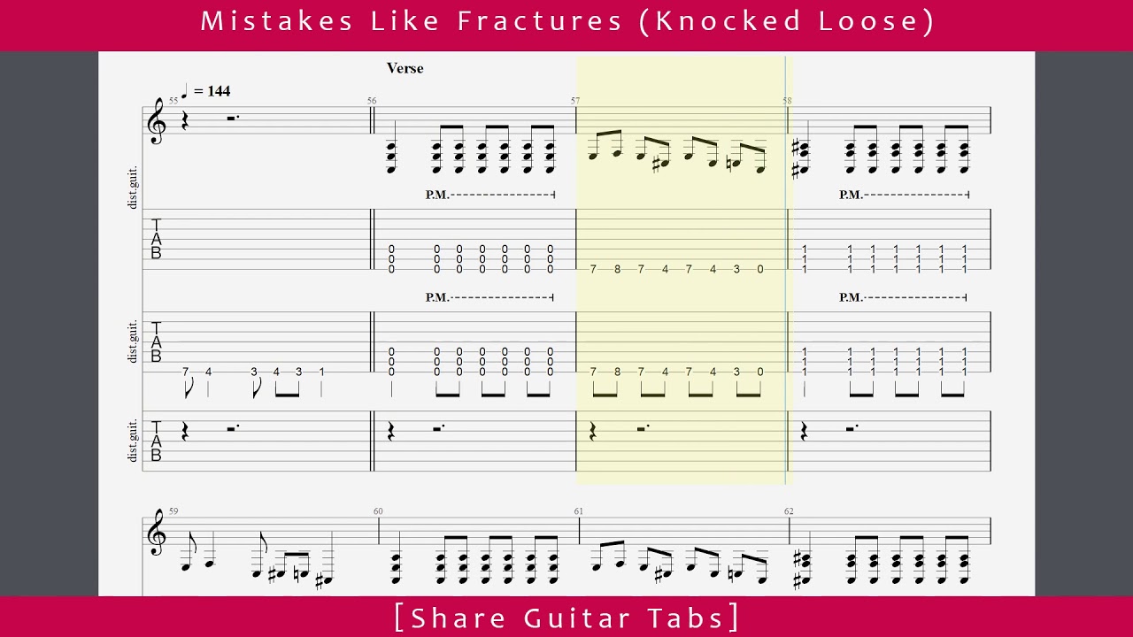 KNOCKED LOOSE - Mistakes Like Fractures (Guitar Pro Tab)