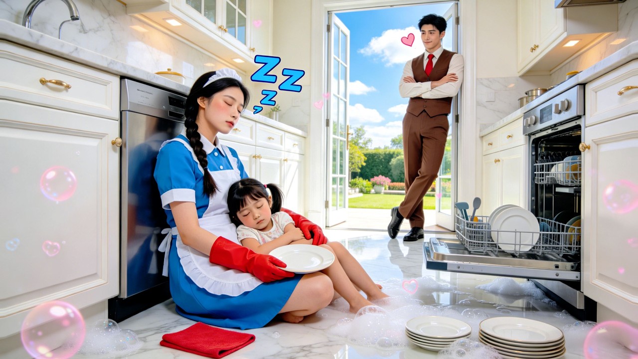 CEO vowed no marriage,but seeing a maid mom asleep by the dishwasher with her child,he fell for her！