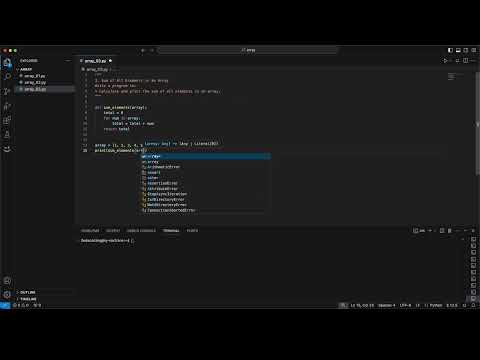 Python: Array for beginners #3 Sum of all elements in an array