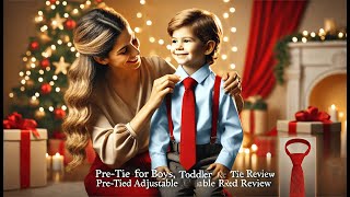 👔 LLOUSSAK Red Tie for Boys, Toddler Tie, Pre-Tied Adjustable Red Tie Review 🎀