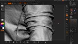 ZBrush Detailing Clothes - Select Polygroups by UV + NoiseMaker