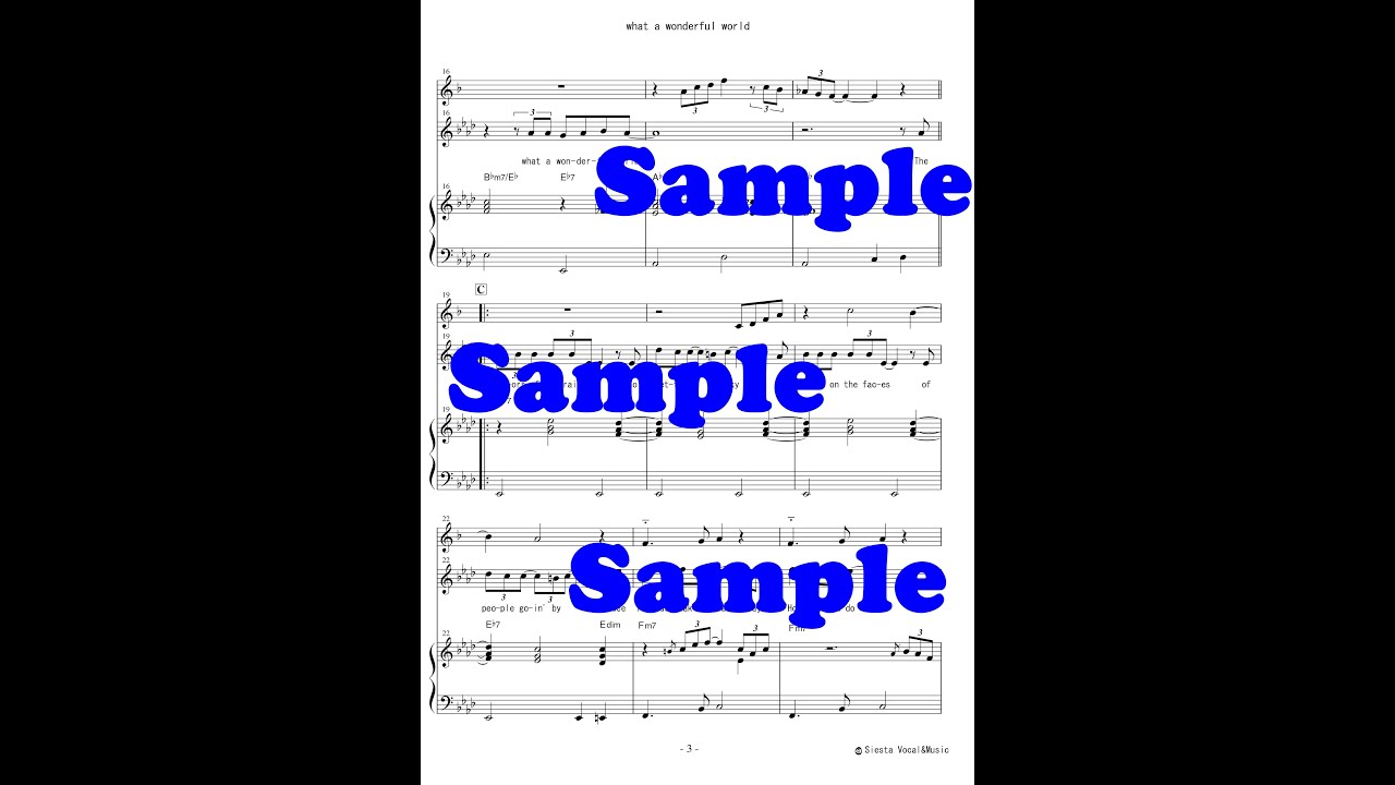 What A Wonderful World この素晴らしき世界 アレンジ譜面 Youtube