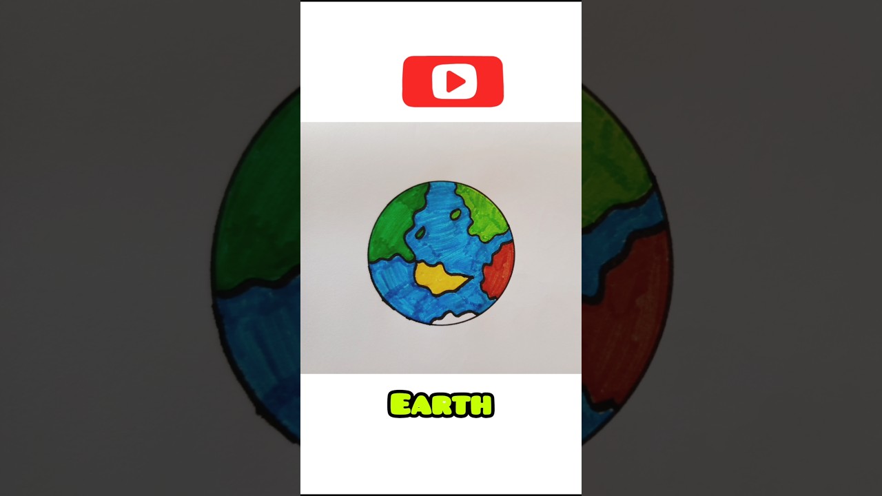 Earth drawing for kids. 