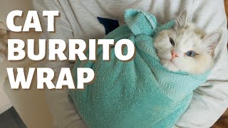 How to Wrap a Cat in a Towel | Burrito Wrap a Cat by Furry Diary 21,574 views 2 years ago 3 minutes, 58 seconds