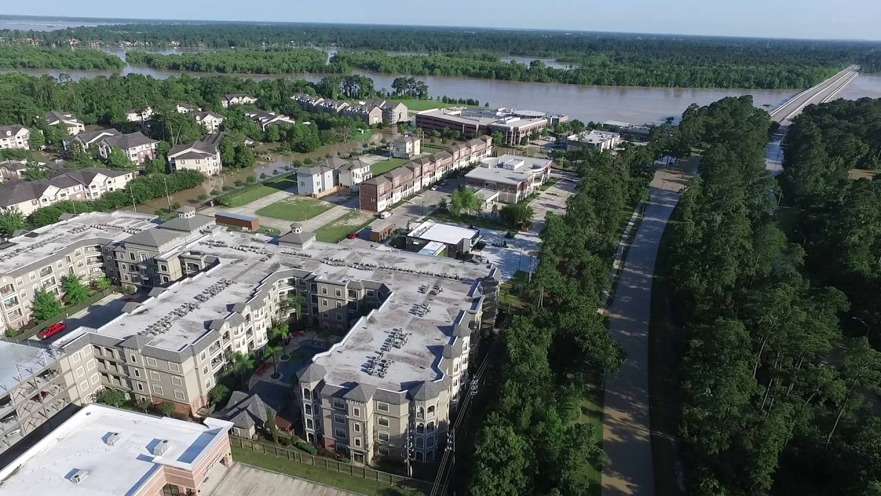 raw drone footage of flooding in Kingwood, TX YouTube
