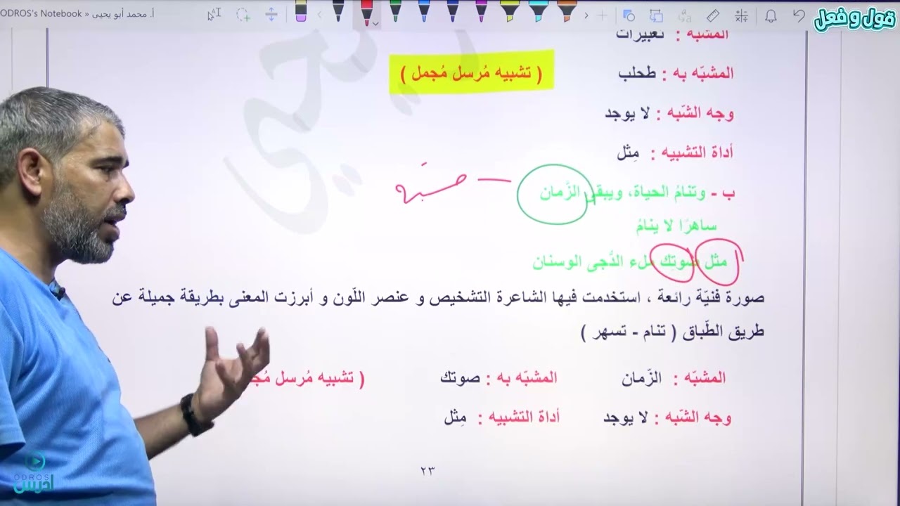 مراجعة ٢٠٠٩ الفصل الدراسي الأول ٧ رمضان ( تدريبات التشبيه المفرد ) 