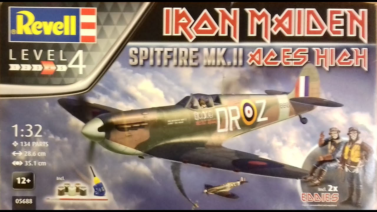 WHATS IN THE BOX? REVELL 1/32, O5688; SPITFIRE MK2, IRON MAIDEN