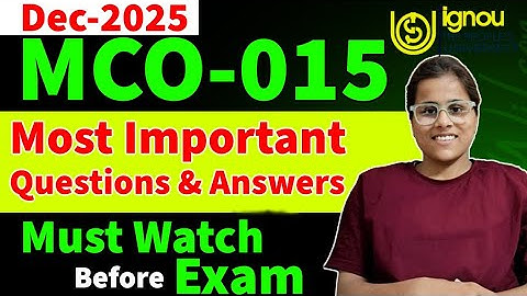 MCO-015 Most Important Question with answer for TEE DEC 2025, 100% Most important question MCO-015.