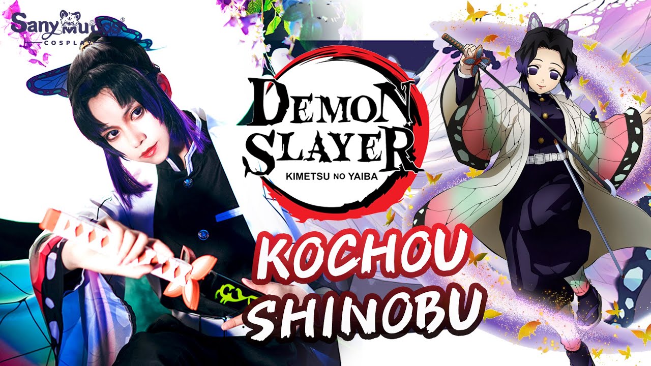 【SanyMuCos】Demon Slayer: Kimetsu no Yaiba Shinobu Kocho Cosplay Costume Premium Edition Detail Show