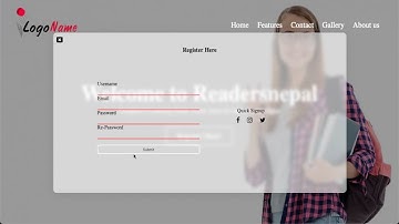 Signup form on click using HTML and CSS || Day 8 || Readersnepal
