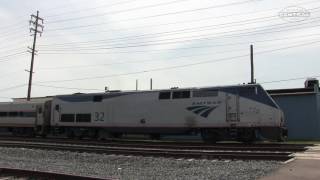 Amtrak Train Stops and Flags Crossing!