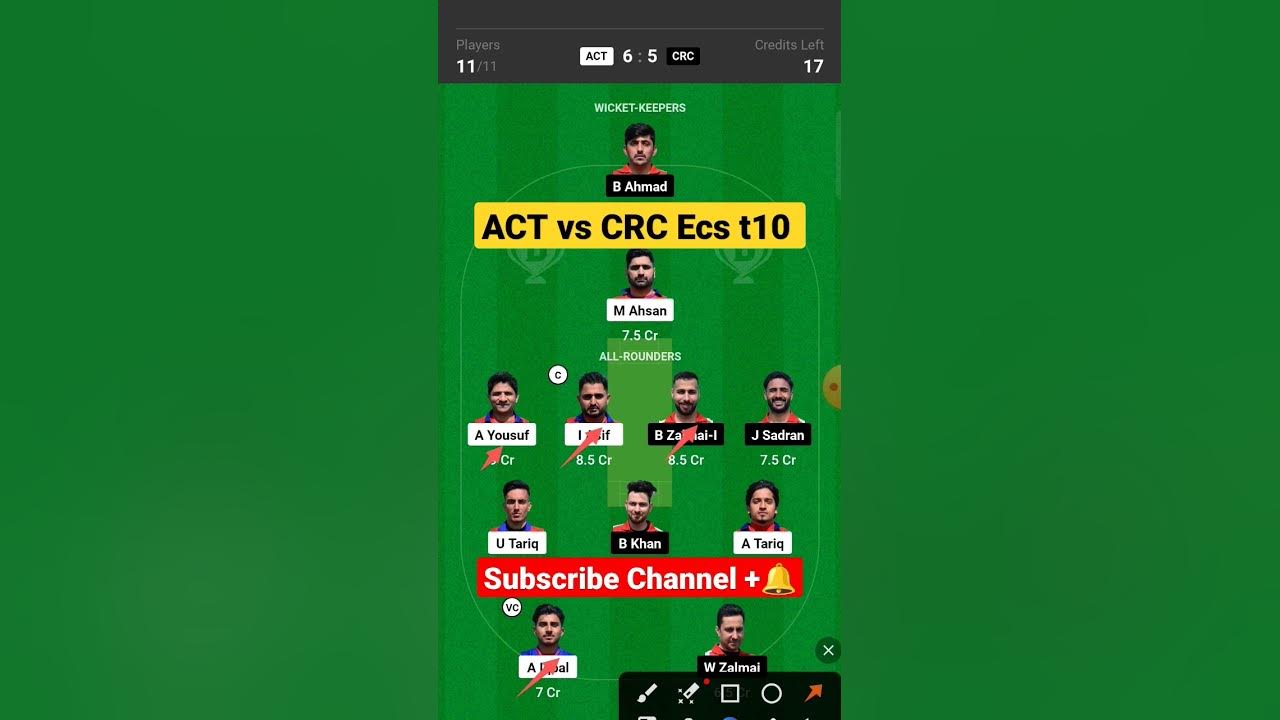 act vs crc dream11 prediction, act vs crc dream11 team, ecs t10 austria