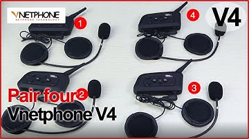 VNETPHONE V4 | Pair four V4 motorcycle helmets bluetooth intercom