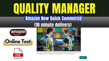 Amazon Quality manager Assessment Test Answers | Amazon Now Quick Commerce Delivery Interview PDF