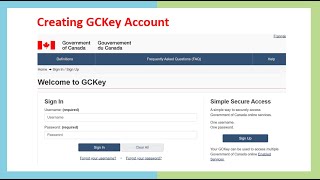Creating GCKey Account (Canada Application) screenshot 4